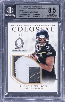 2016 Panini National Treasures Pro Bowl #17 Russell Wilson  Patch Card (#1/5) - BGS NM-MT+ 8.5